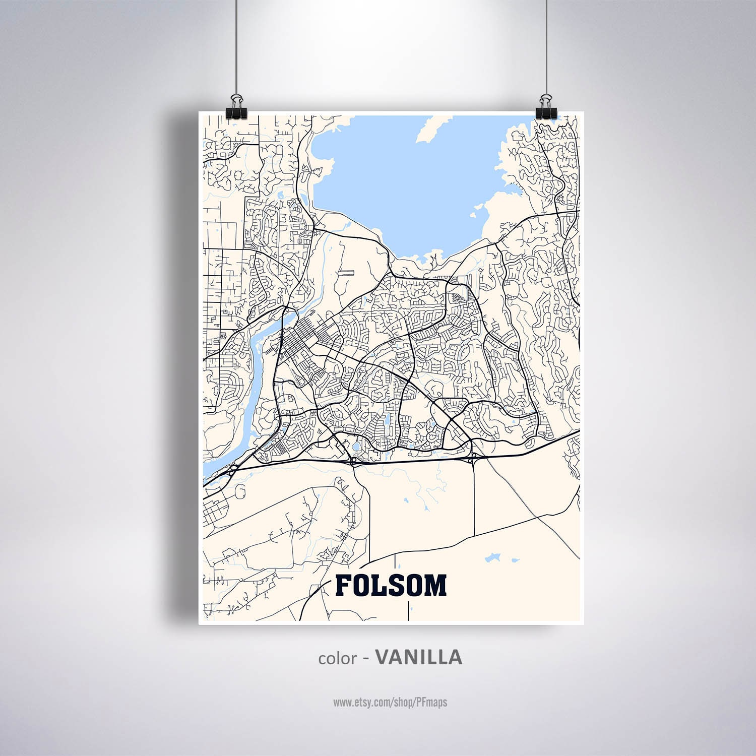Folsom Map Print Folsom City Map California CA USA Map - Etsy