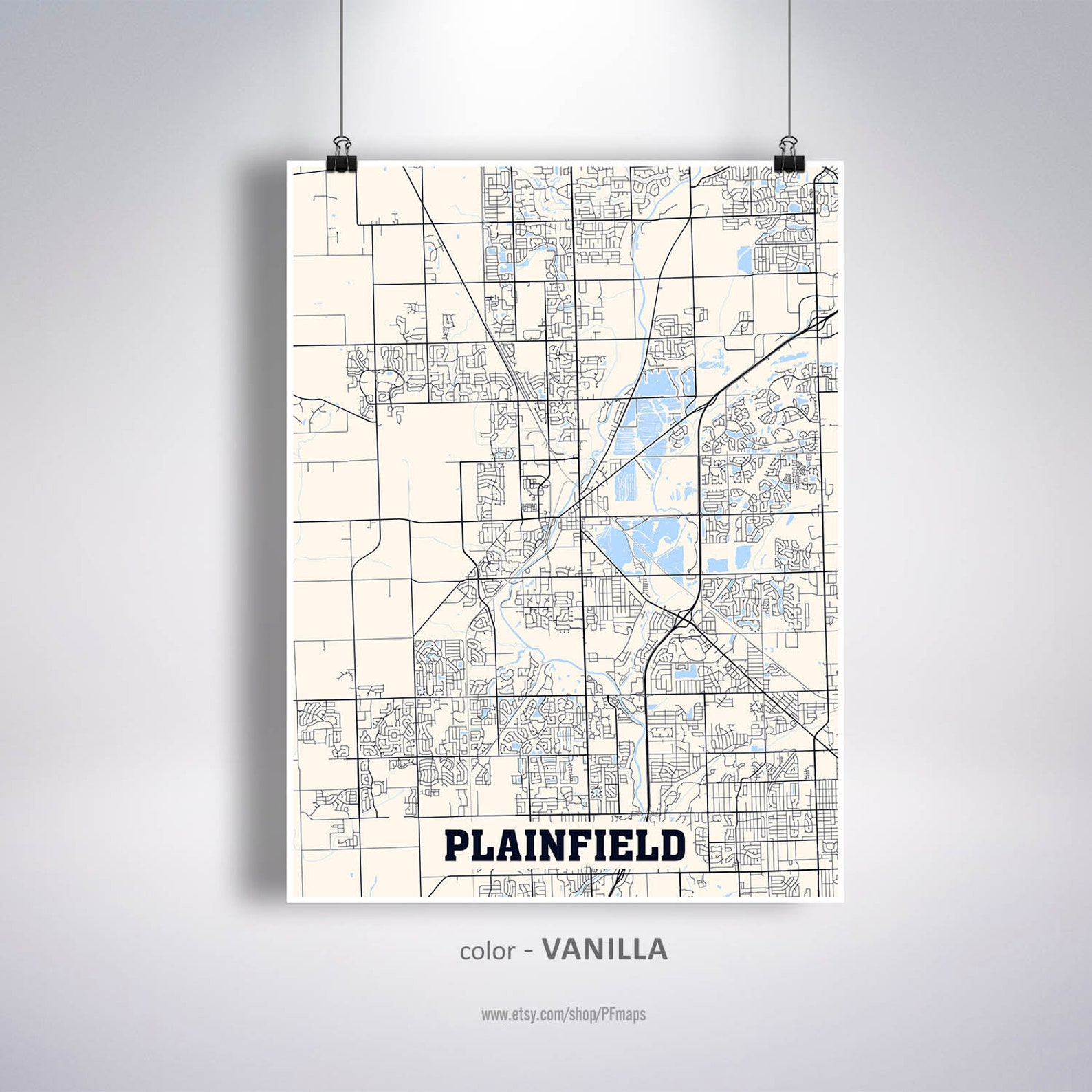 Plainfield Map Print Plainfield City Map Illinois IL USA Map  Etsy