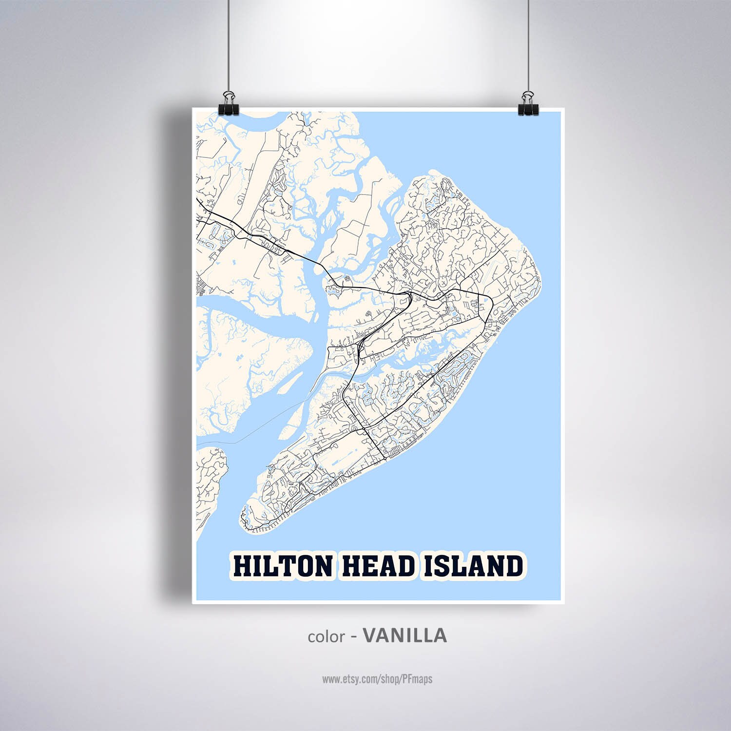 Hilton Head Island Map Print Hilton Head Island City Map | Etsy