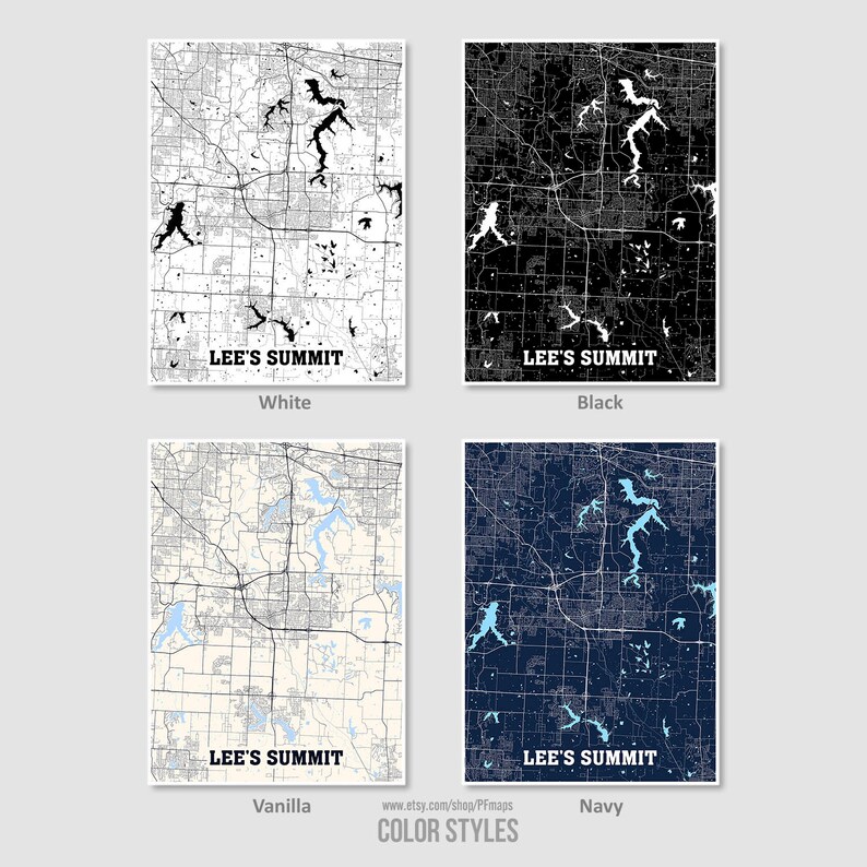 Missouri MO USA Map Poster Lee/'s Summit Map Print Lee/'s Summit City Map Lee/'s Summit Wall Art City Street Road Map