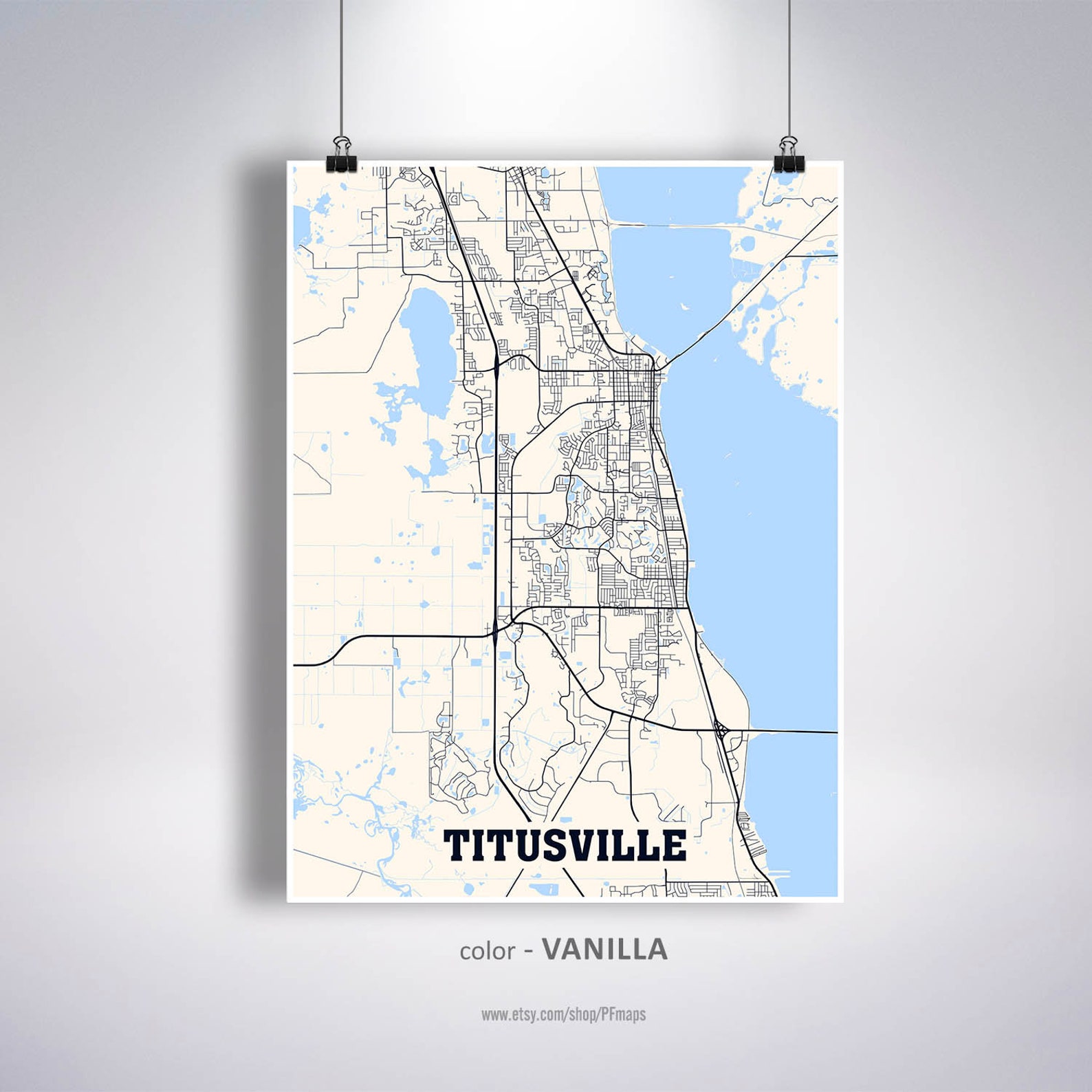 Titusville Mapa Impresión Titusville Mapa de la Ciudad | Etsy