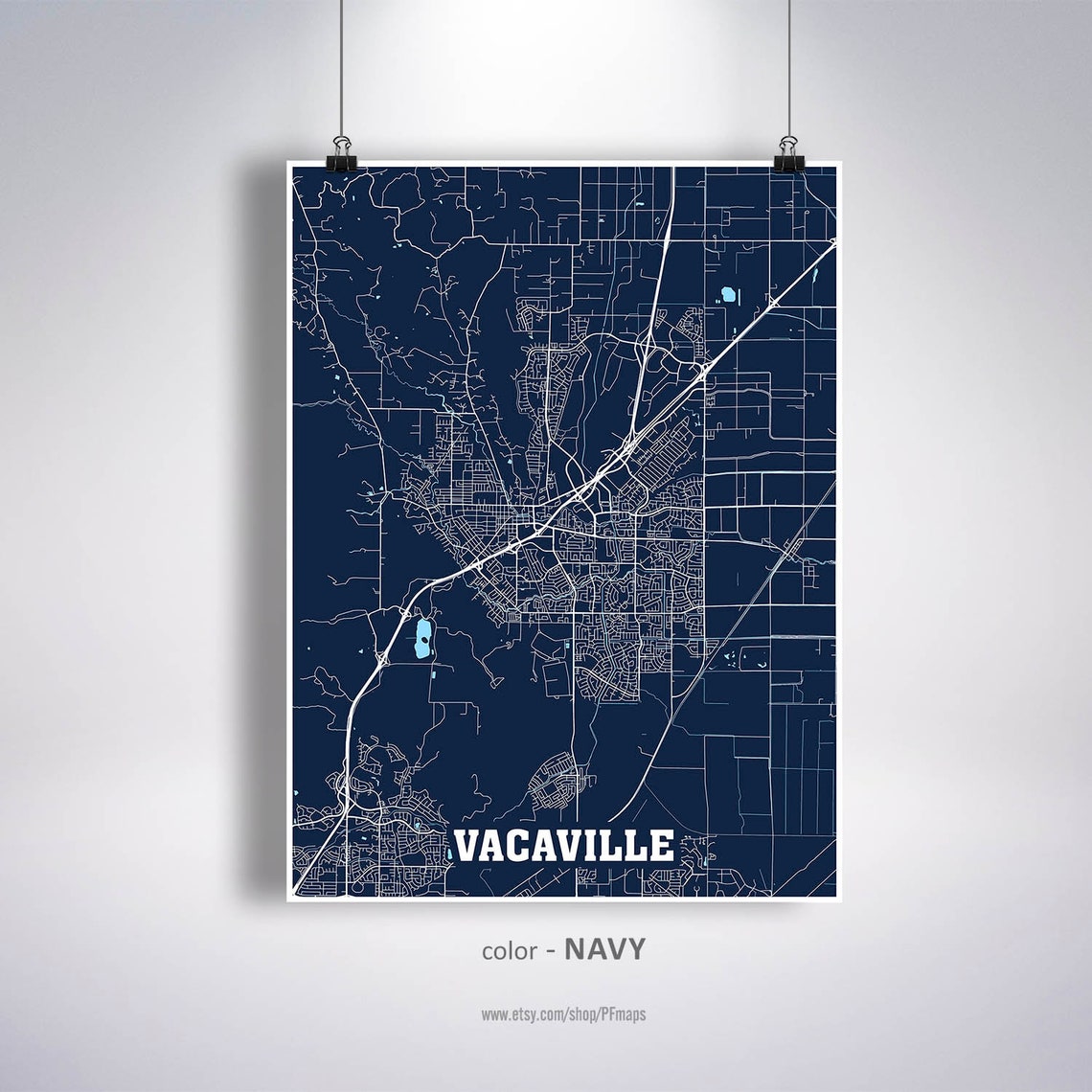 Vacaville Map Print Vacaville City Map California CA USA Map Etsy