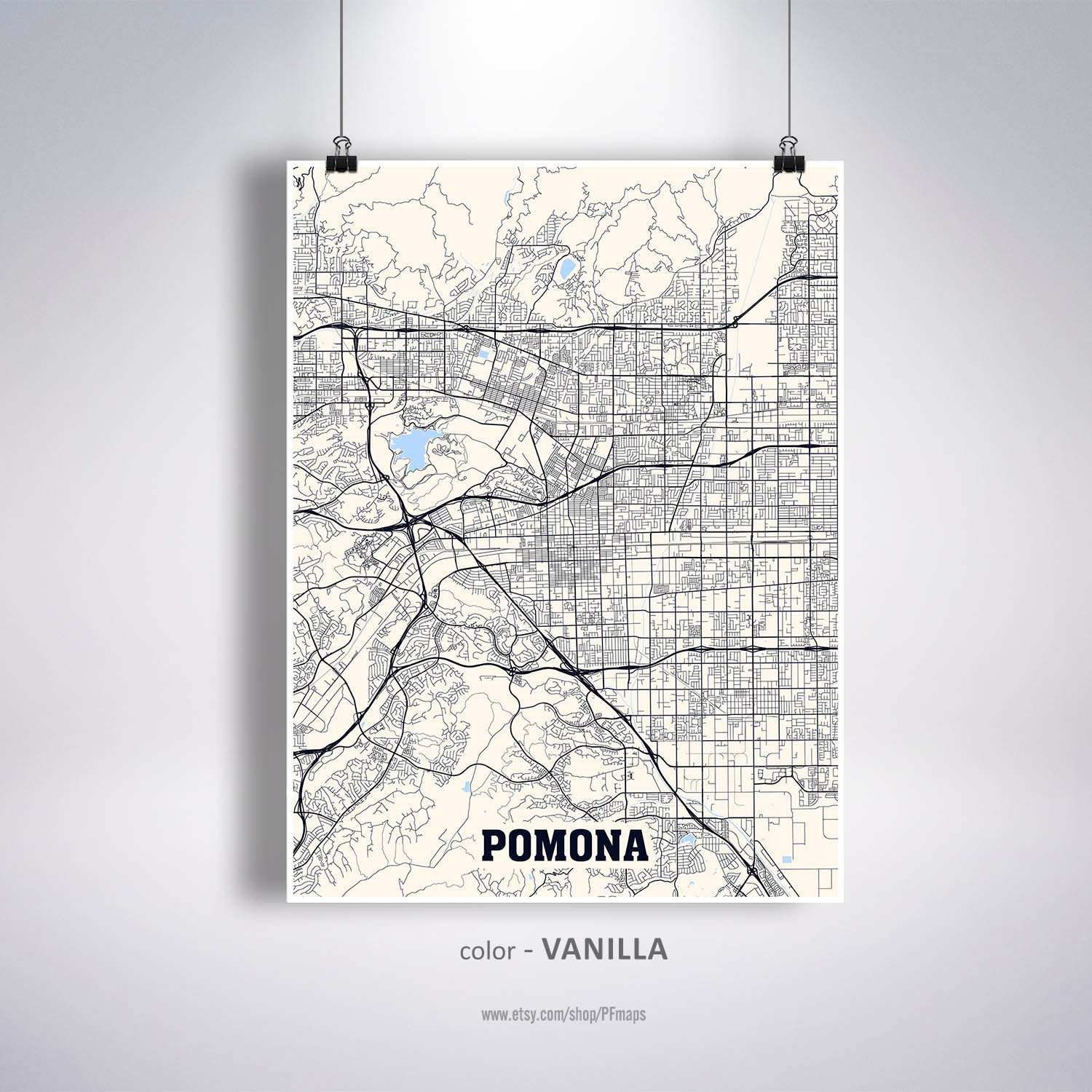 City Of Pomona Map Pomona Map Print Pomona City Map California Ca Usa Map | Etsy Uk