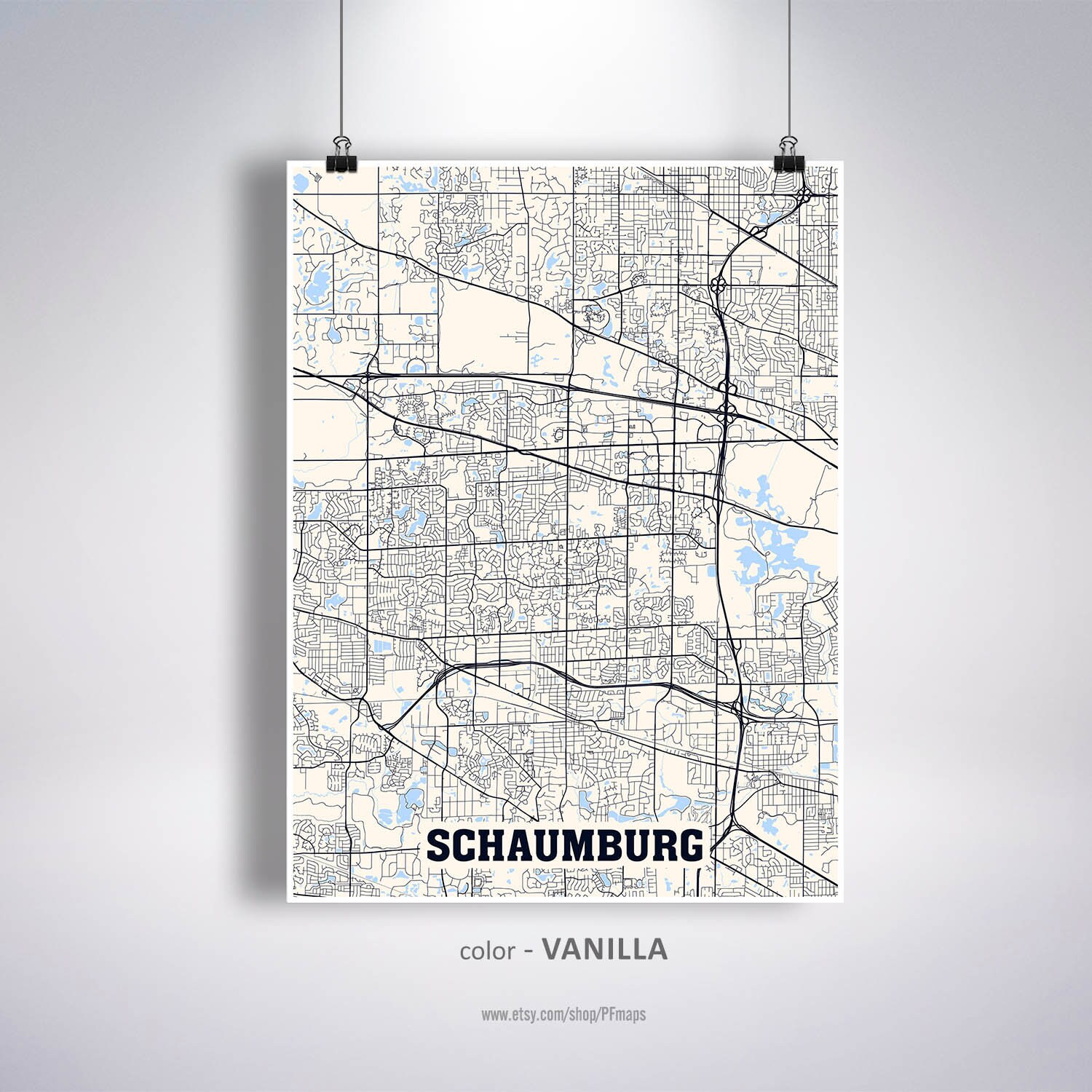 Schaumburg Map Print Schaumburg City Map Illinois IL USA Map | Etsy