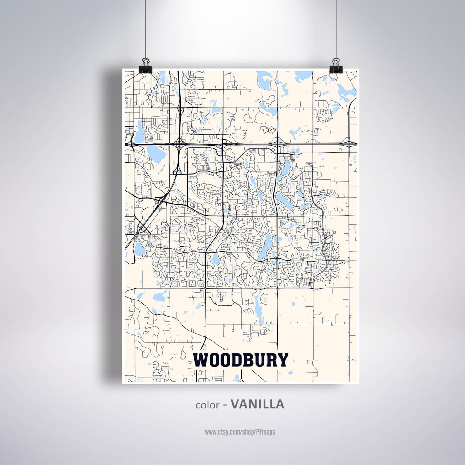 Woodbury Map Print Woodbury City Map Minnesota MN USA Map  Etsy