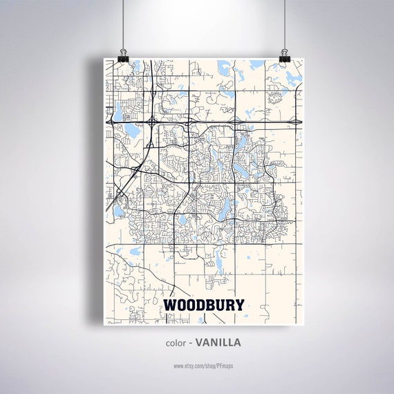 Woodbury Map Print Woodbury City Map Minnesota MN USA Map Etsy