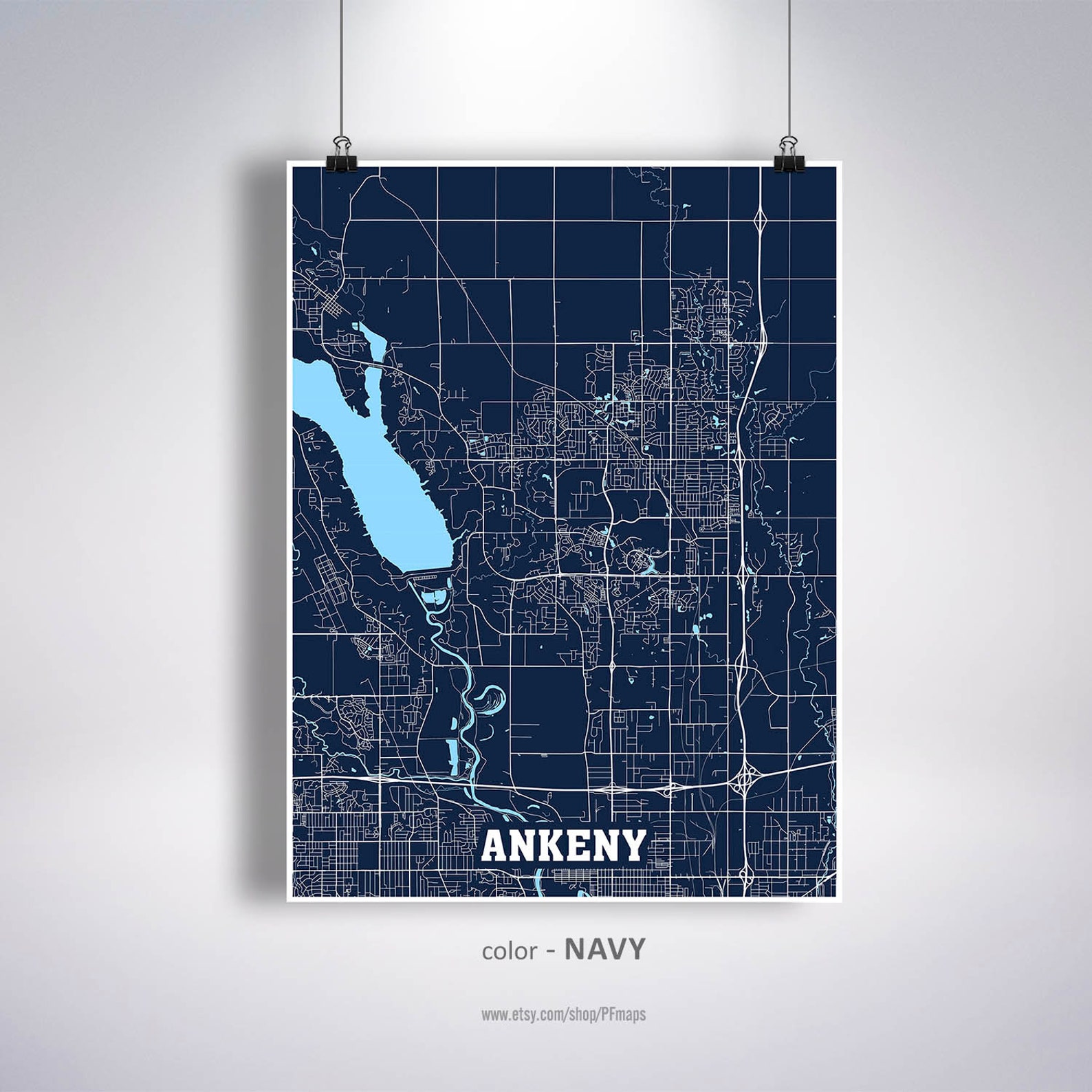 Ankeny Map Print Ankeny City Map Iowa IA USA Map Poster Etsy