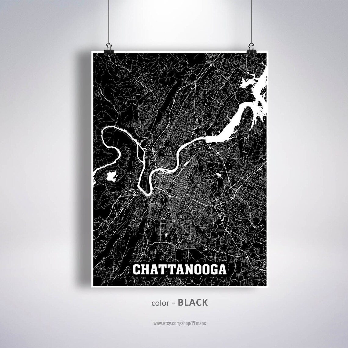 Chattanooga Map Print Chattanooga City Map Tennessee TN USA | Etsy