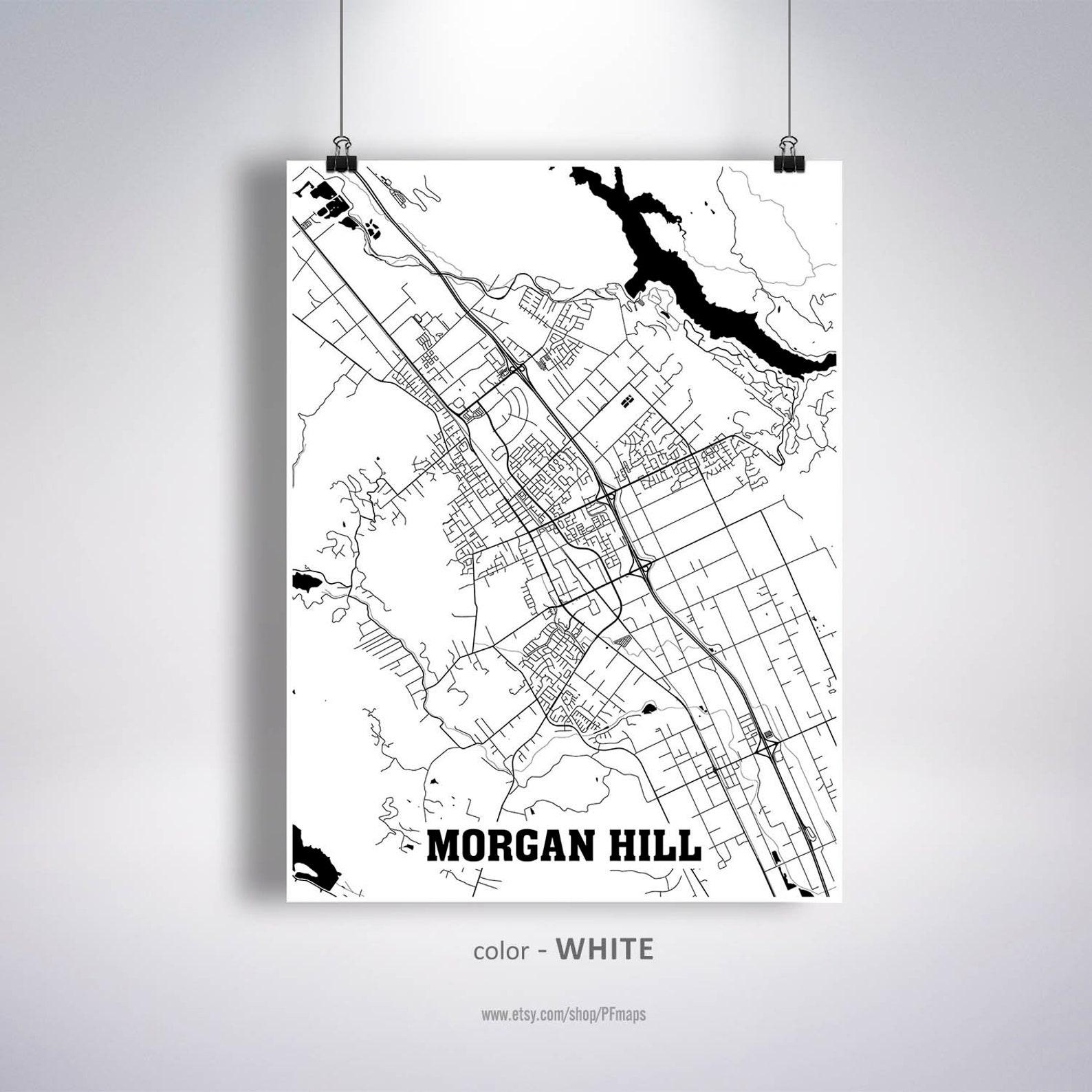 Morgan Hill Map Print Morgan Hill City Map California CA USA  Etsy