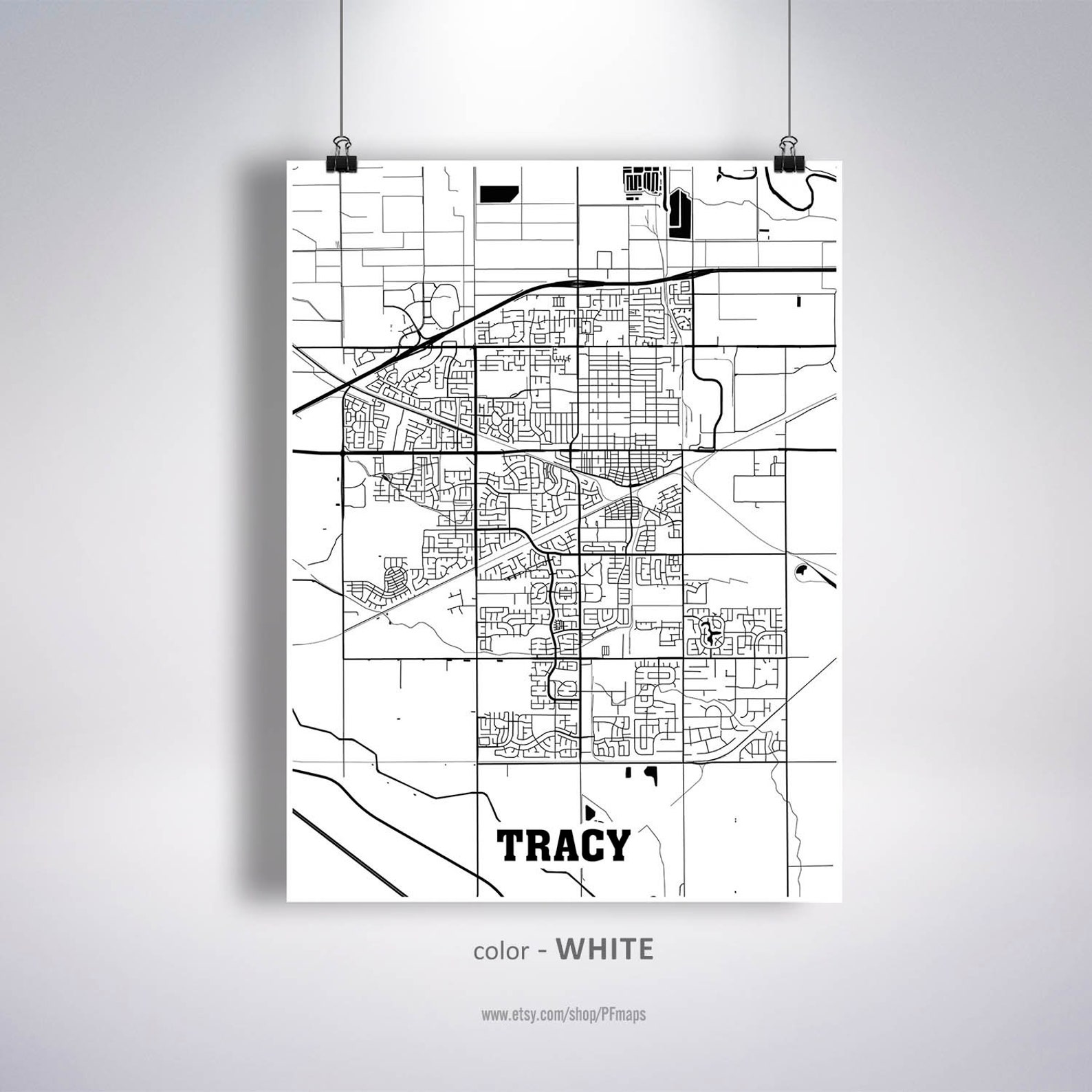 Tracy Map Print Tracy City Map California CA USA Map Poster Etsy