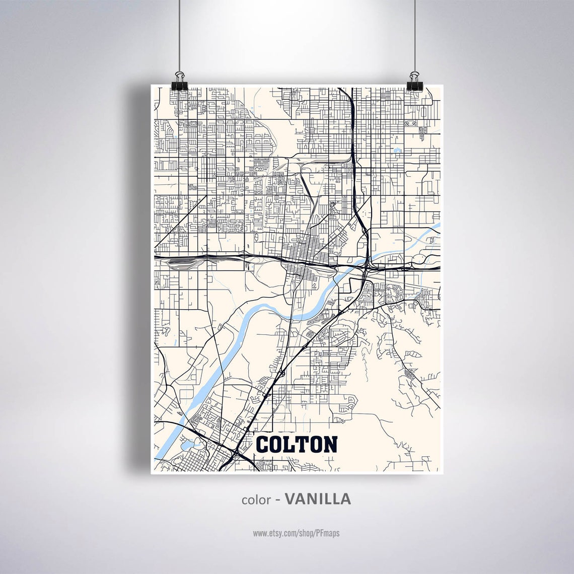 Colton Map Print Colton City Map California CA USA Map Etsy