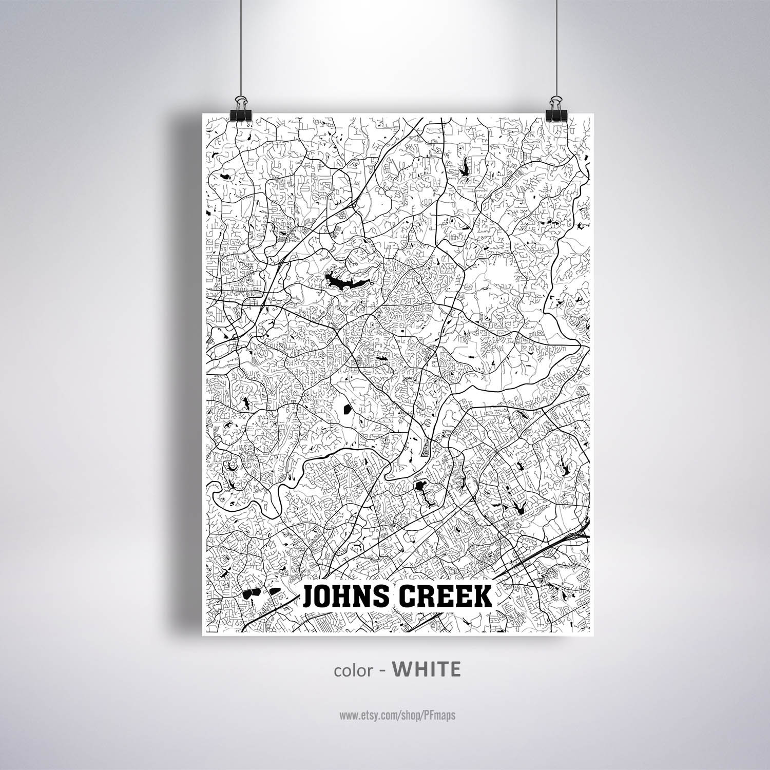 Johns Creek Map Print Johns Creek City Map Georgia GA USA - Etsy