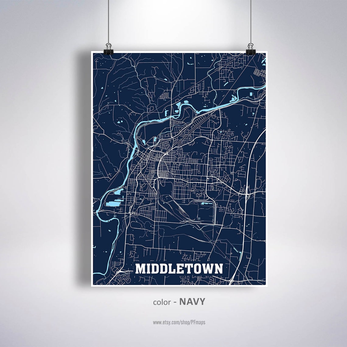 Middletown Map Print Middletown City Map Ohio OH USA Map Etsy