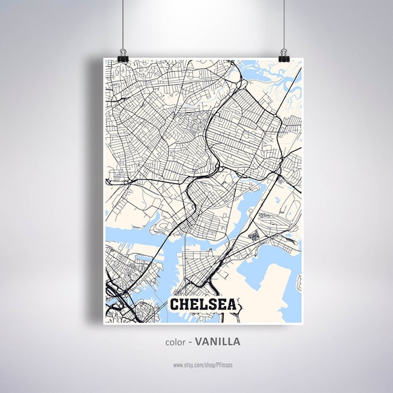 Ma In Usa Map Chelsea Map Print Chelsea City Map Massachusetts Ma Usa Map | Etsy Australia