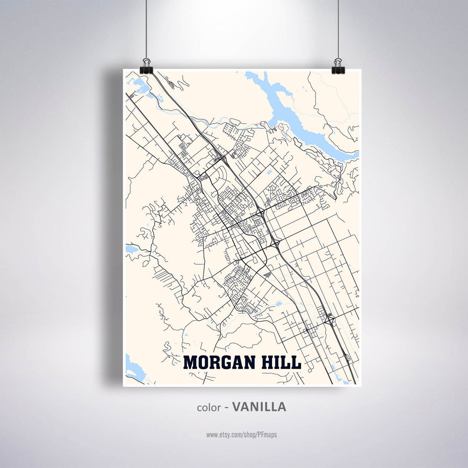Morgan Hill Map Print Morgan Hill City Map California CA USA  Etsy