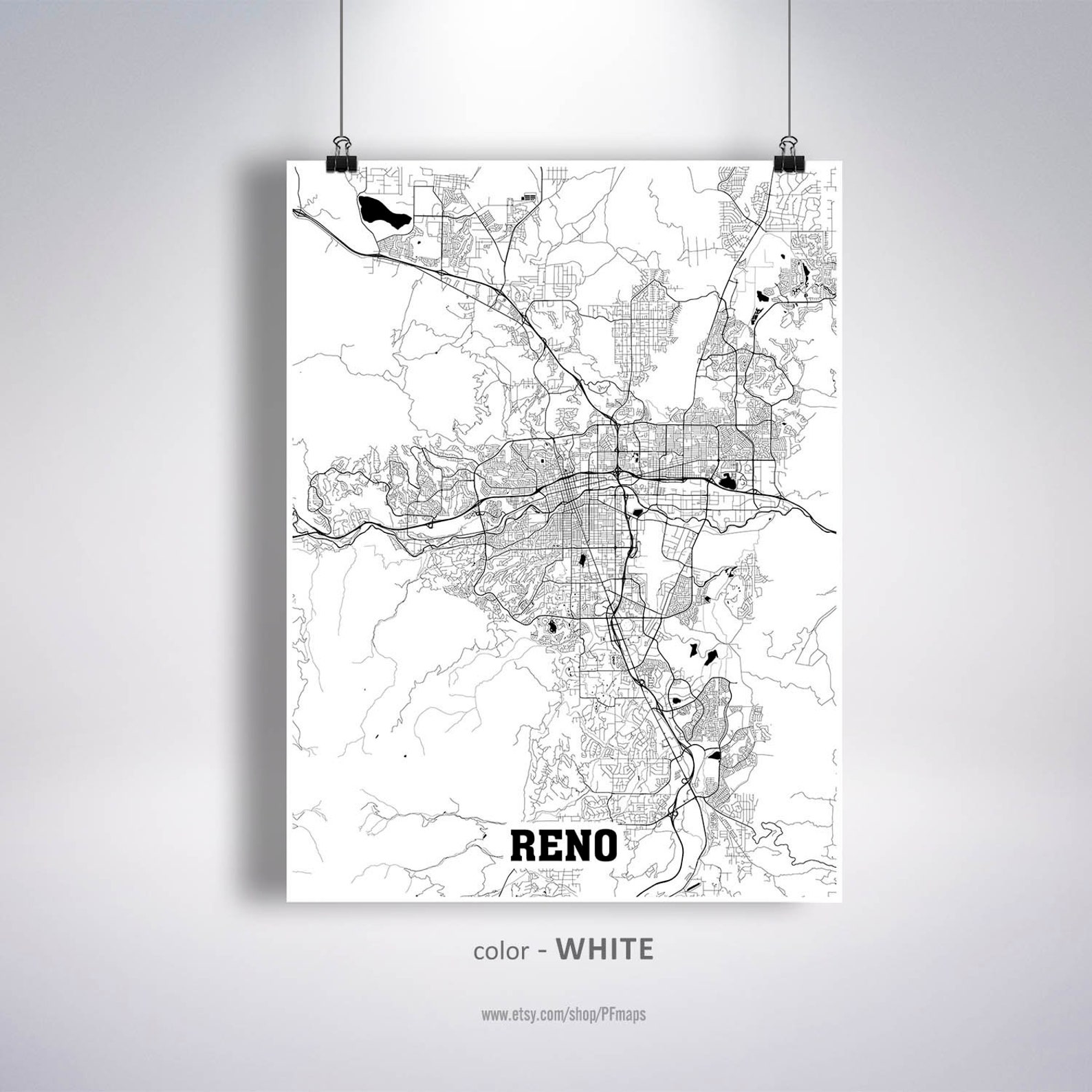 Reno Map Print Reno City Map Nevada NV USA Map Poster Reno - Etsy