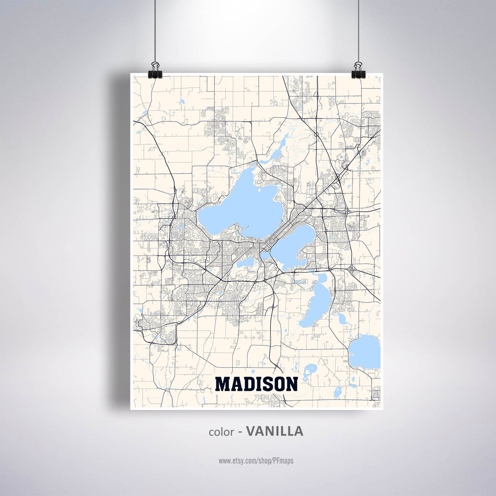 Madison Map Print Madison City Map Wisconsin WI USA Map | Etsy