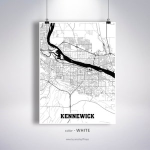 Kennewick Map Print Kennewick City Map Washington WA USA Map | Etsy