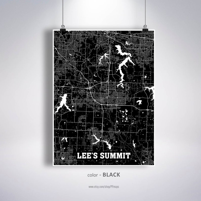 Missouri MO USA Map Poster Lee/'s Summit Map Print Lee/'s Summit City Map Lee/'s Summit Wall Art City Street Road Map