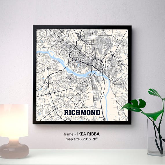 Richmond Virginia Map Print Richmond Square Map Poster Etsy
