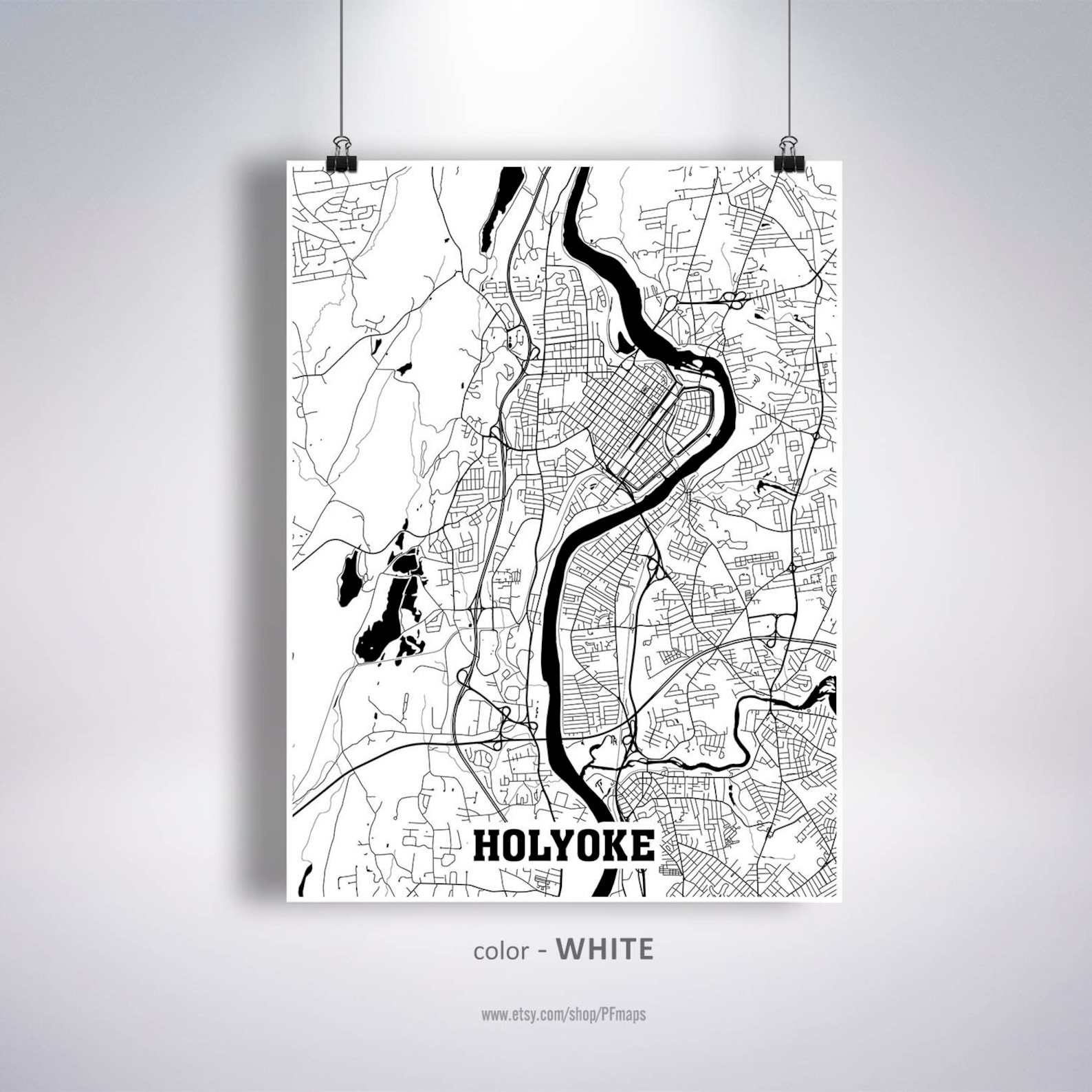 Holyoke Map Print Holyoke City Map Massachusetts MA USA Map Etsy