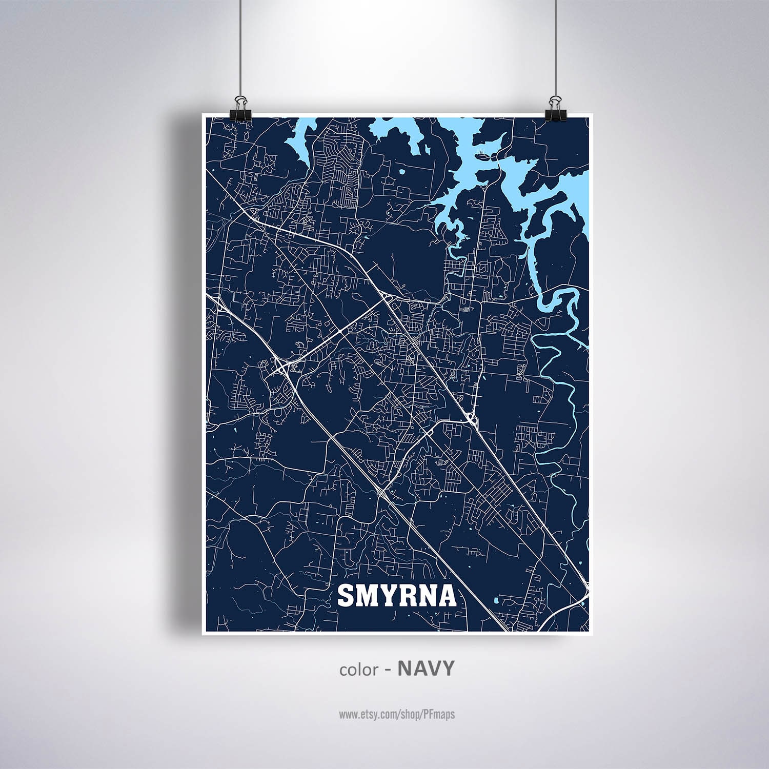 Smyrna Map Print Smyrna City Map Tennessee TN USA Map Etsy