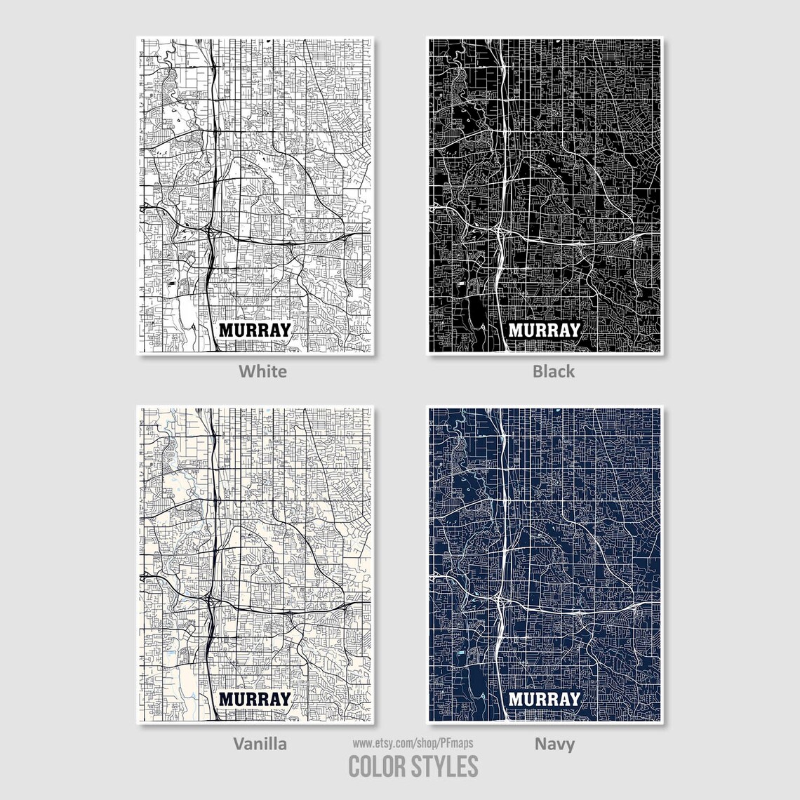 Murray Map Print Murray City Map Utah UT USA Map Poster  Etsy