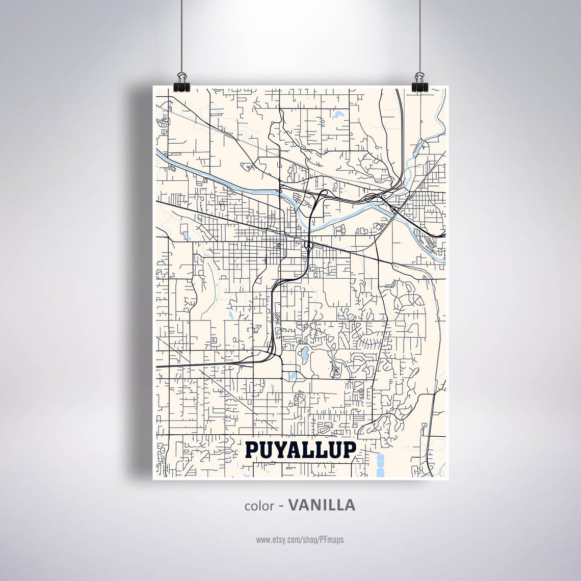Puyallup Map Print Puyallup City Map Washington WA USA Map Etsy