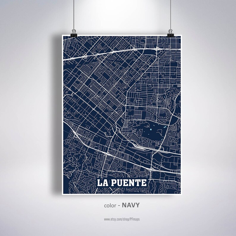 La Puente Map Print La Puente City Map California CA USA Map Etsy
