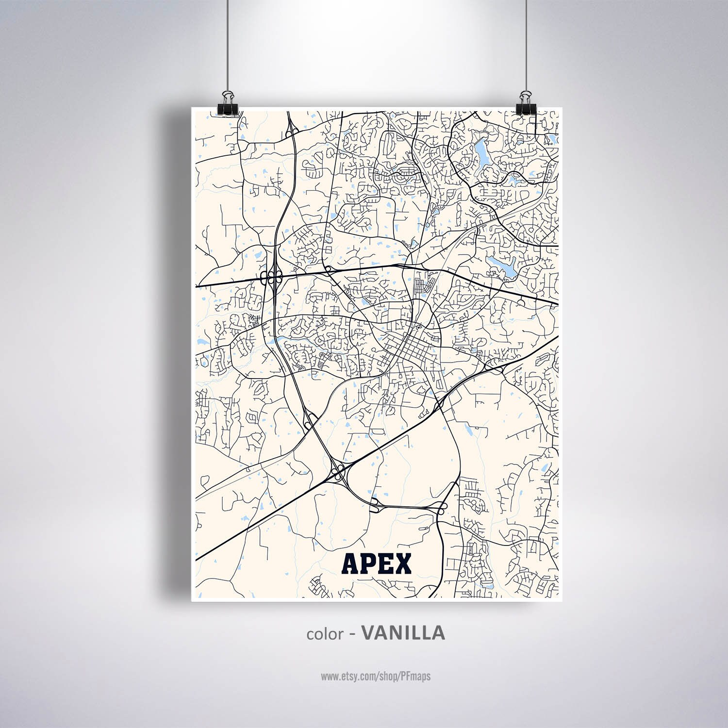 Apex Map Print Apex City Map North Carolina Nc Usa Map Etsy