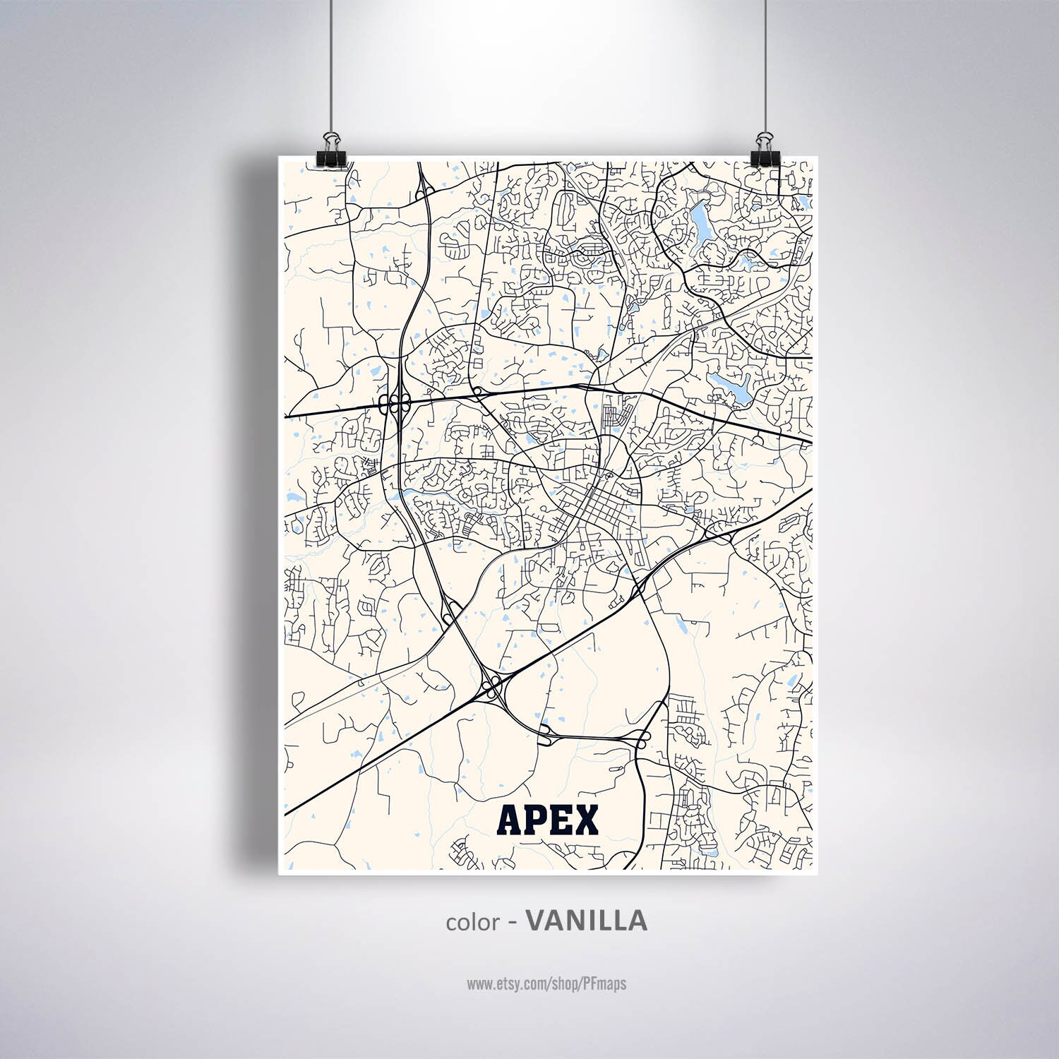 Apex Map Print Apex City Map North Carolina Nc Usa Map Etsy