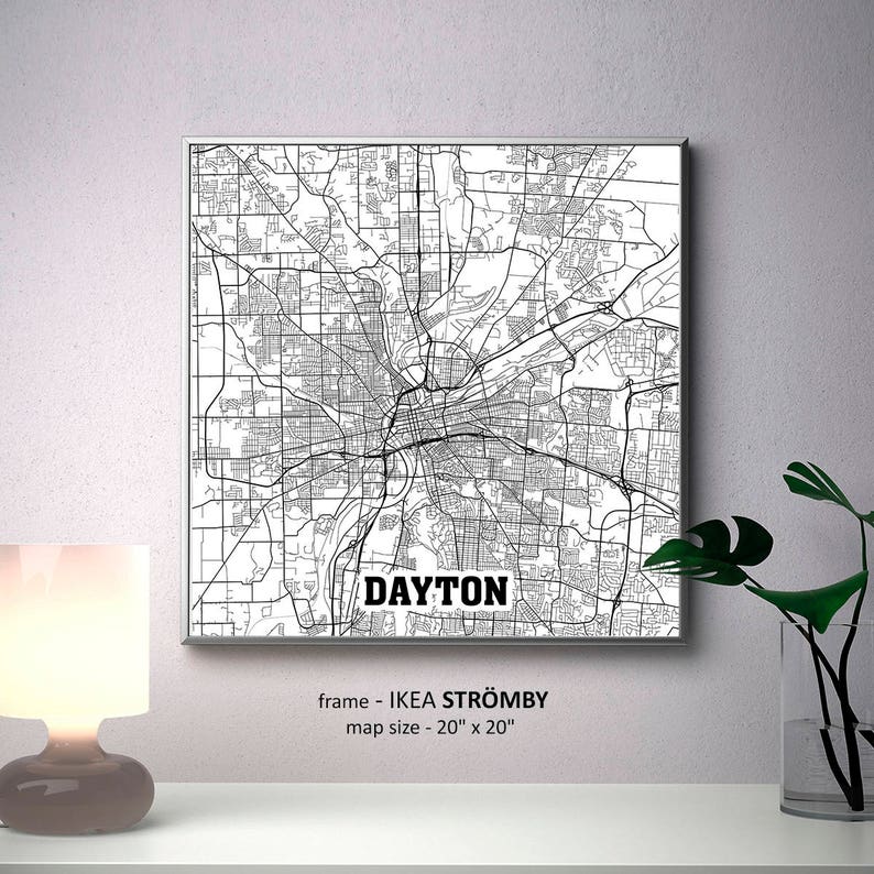 Dayton gift Dayton Ohio Map Print Custom Personalized map Dayton Square Map Poster Dayton Wall Art