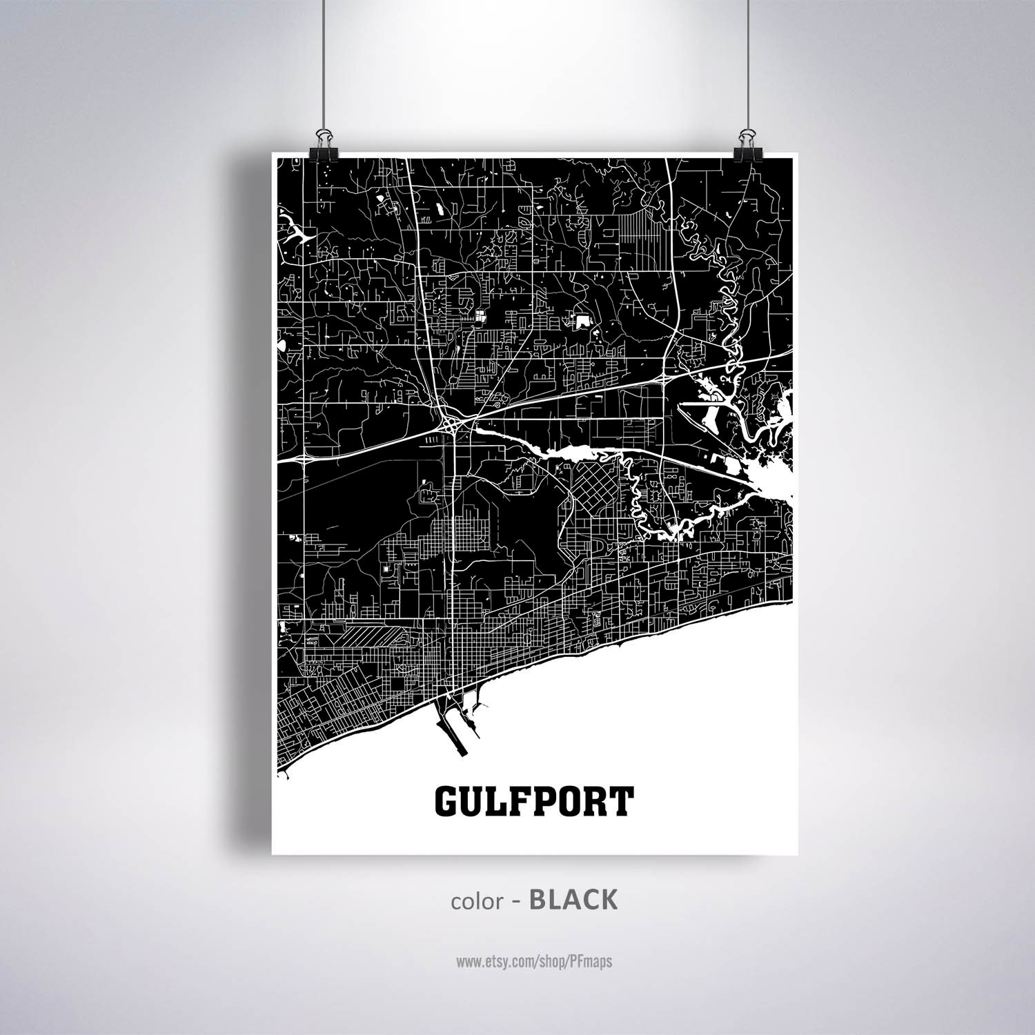 Gulfport Map Print Gulfport City Map Mississippi MS USA Map Etsy