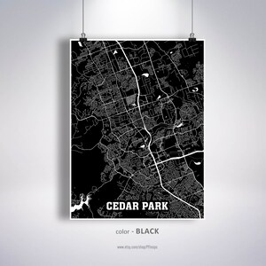 Cedar Park Map Print Cedar Park City Map Texas TX USA Map | Etsy