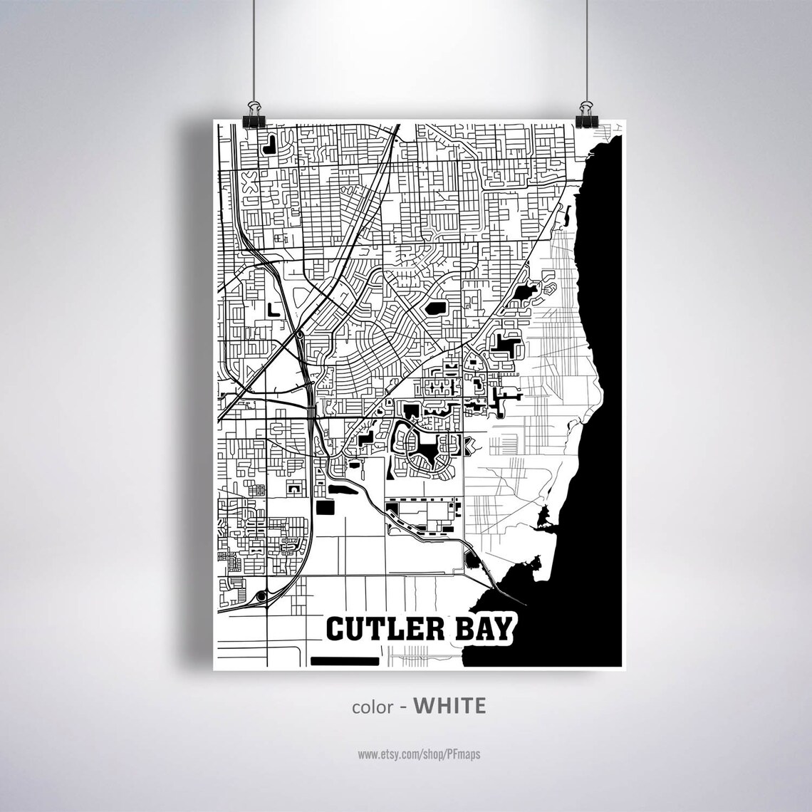 Cutler Bay Map Print Cutler Bay City Map Florida FL USA Map Etsy