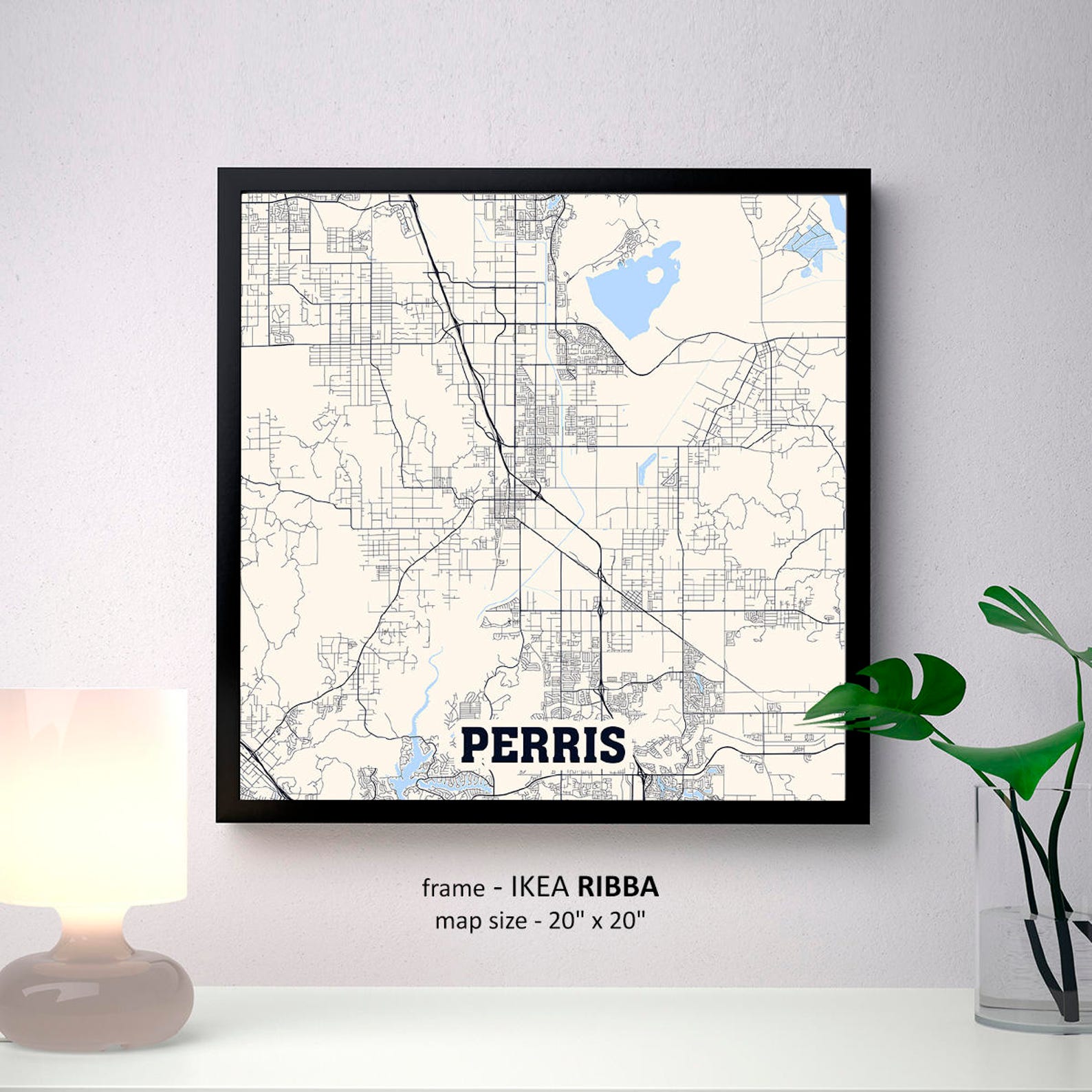 Perris California Map Print Perris Square Map Poster Perris Etsy