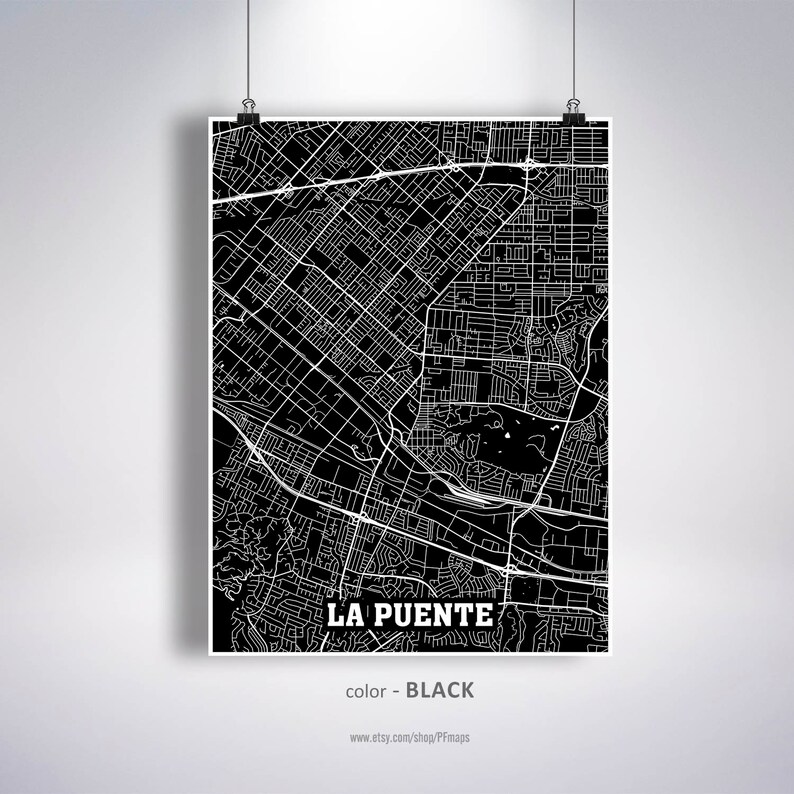 La Puente Map Print La Puente City Map California CA USA Map Etsy