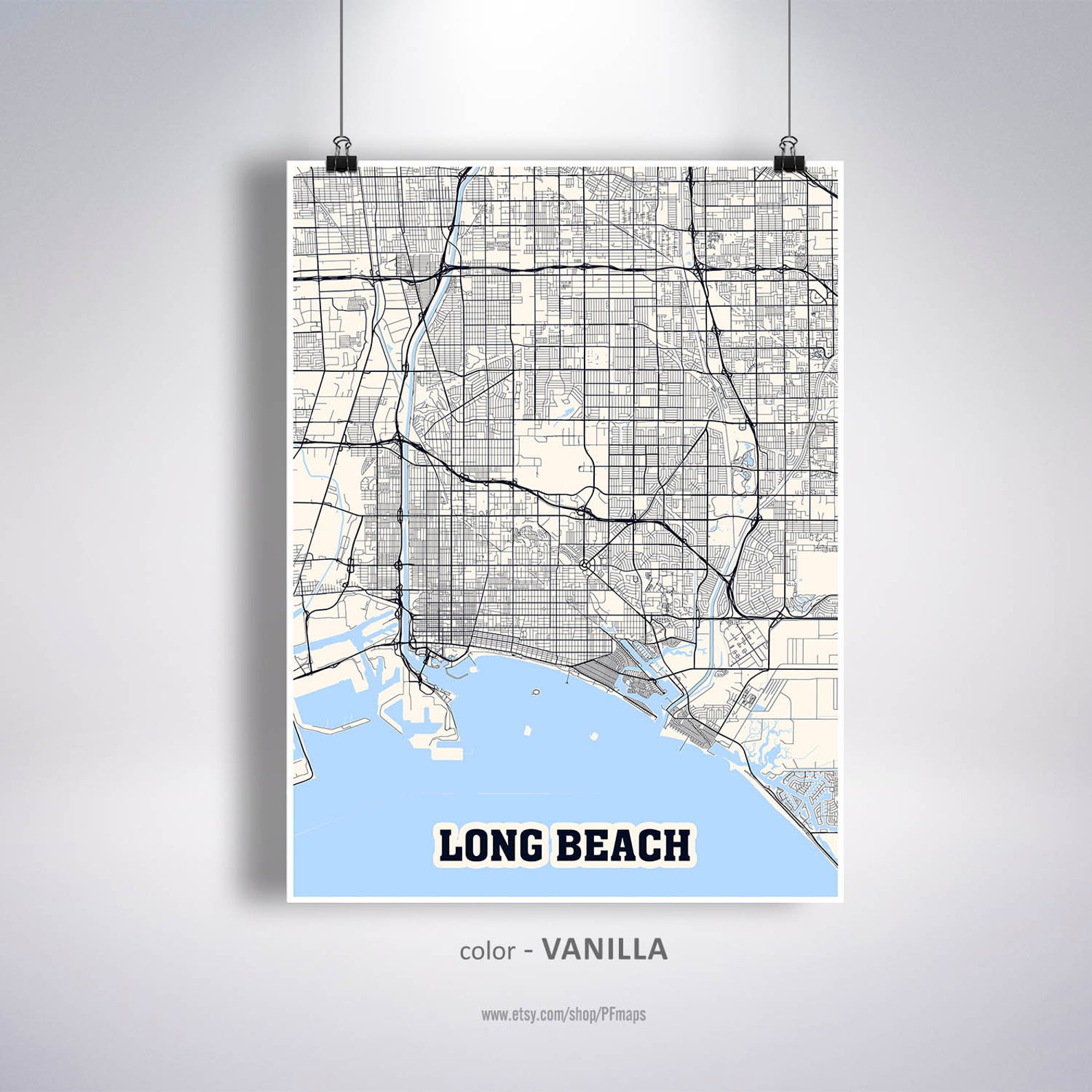 Long Beach Map Print Long Beach City Map California CA USA - Etsy