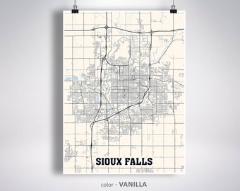 Sioux Falls Street Map - Etsy