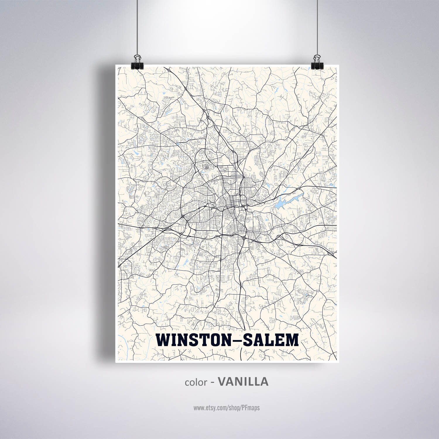 Winston-Salem Map Print Winston-Salem City Map North | Etsy