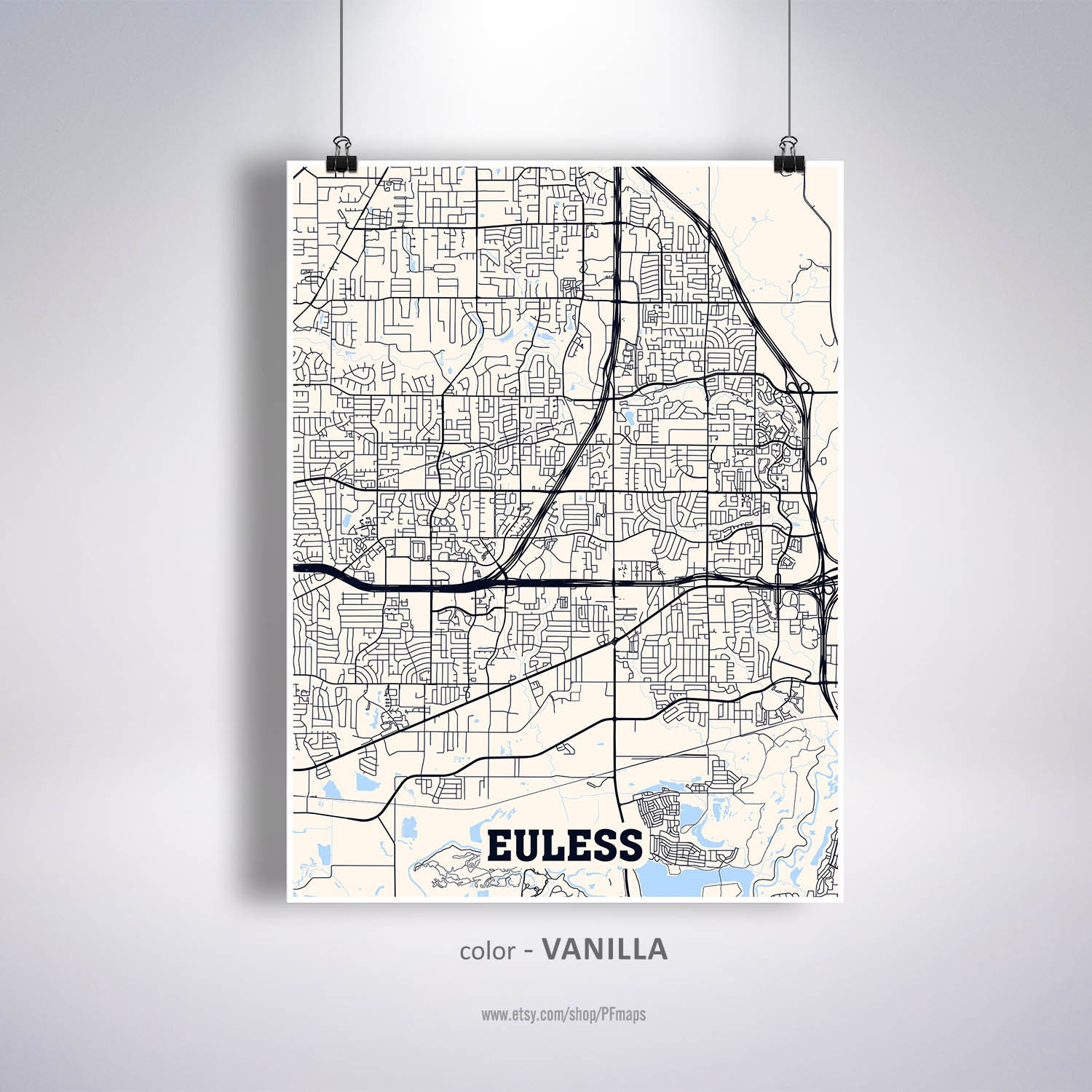 Euless Map Print Euless City Map Texas TX USA Map Poster Etsy