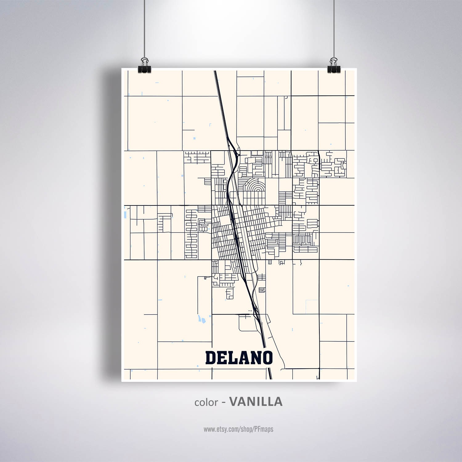 Delano Map Print Delano City Map California CA USA Map Etsy