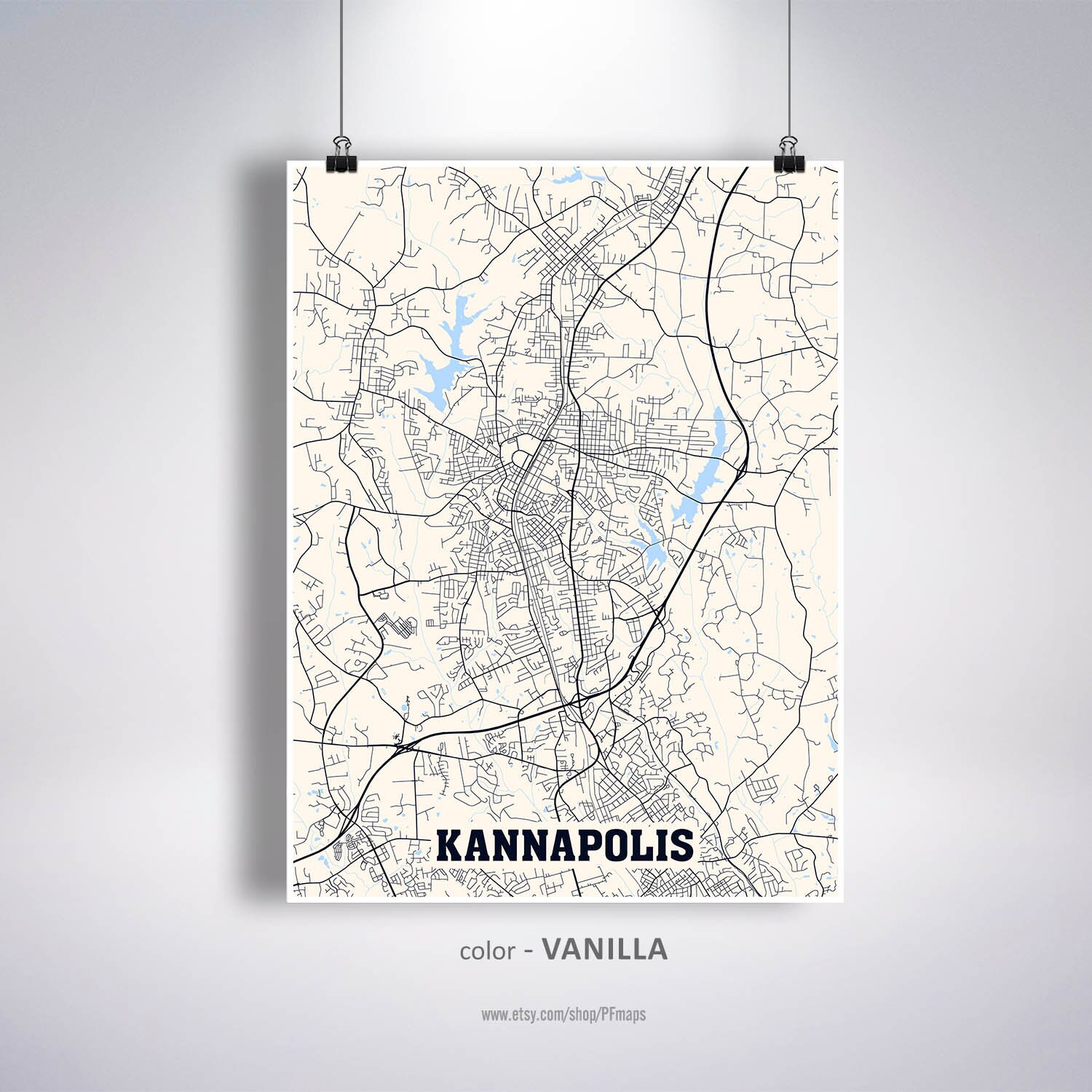 Kannapolis Map Print Kannapolis City Map North Carolina NC  Etsy
