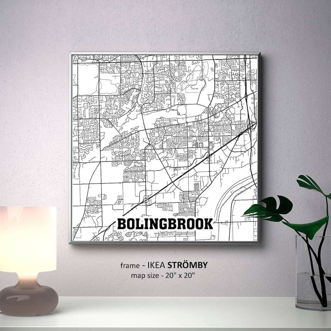 Bolingbrook Illinois Map Print Bolingbrook Square Map Poster Etsy