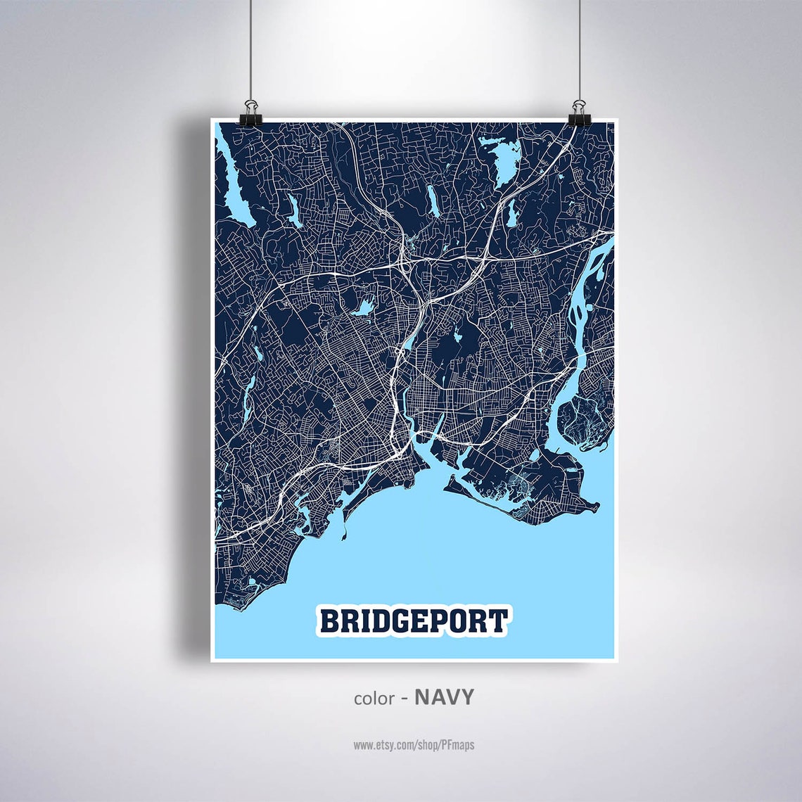 Bridgeport Map Print Bridgeport City Map Connecticut CT USA | Etsy