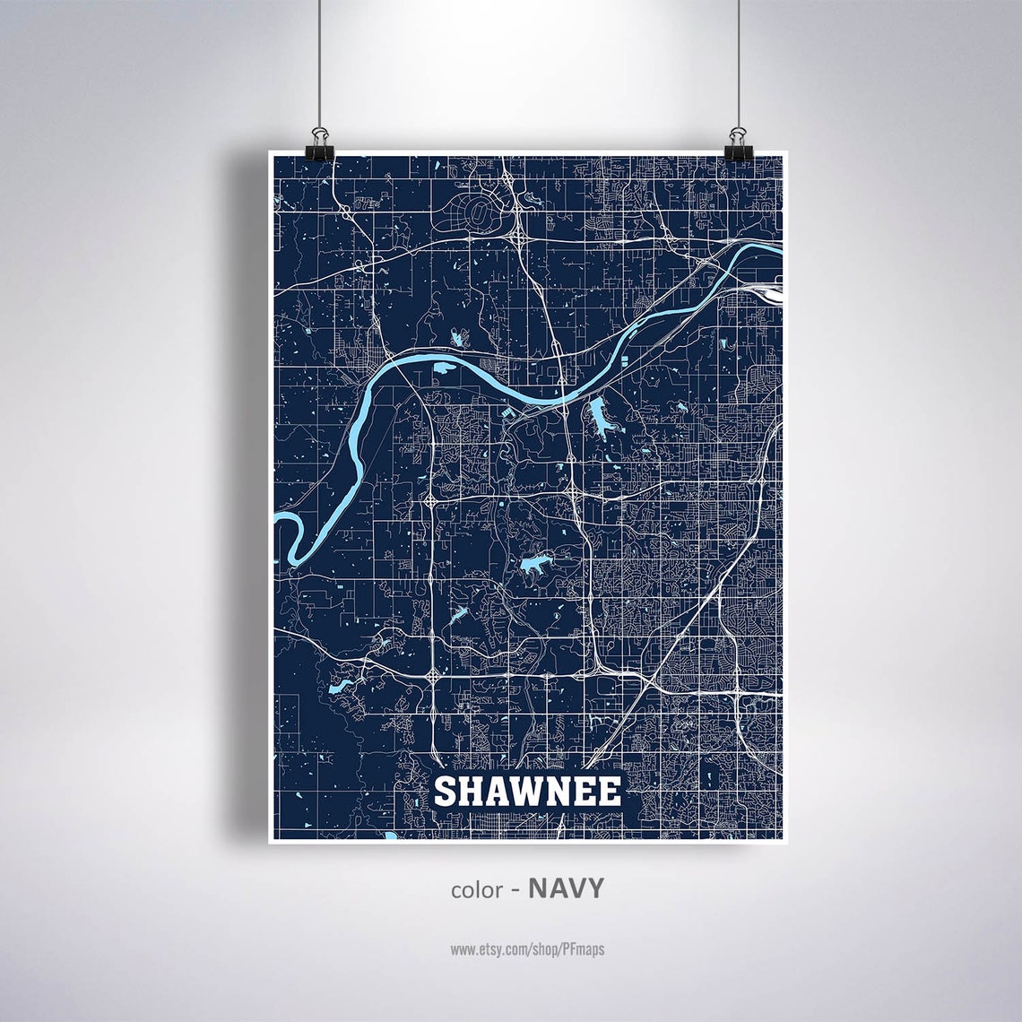Shawnee Map Print Shawnee City Map Kansas KS USA Map Poster | Etsy