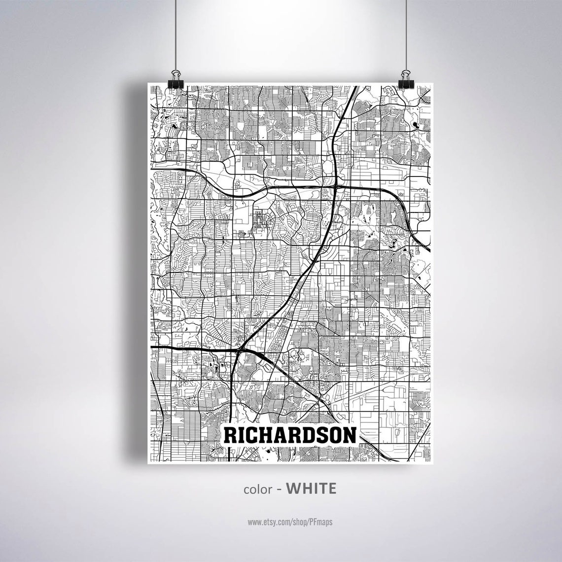 Richardson Map Print Richardson City Map Texas TX USA Map | Etsy