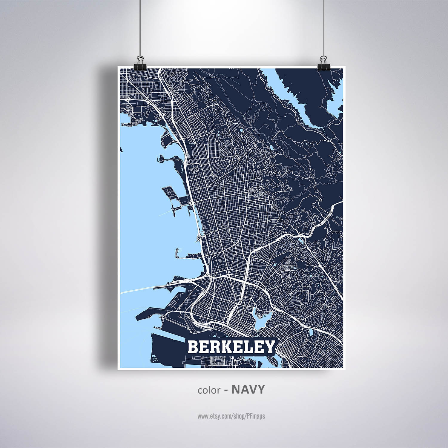Berkeley Map Print Berkeley City Map California CA USA Map | Etsy