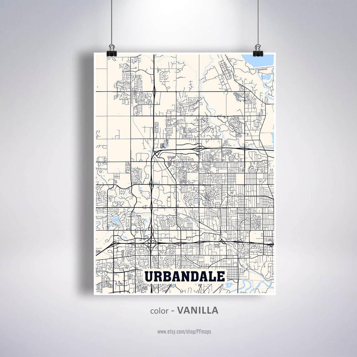 Urbandale Map Print Urbandale City Map Iowa IA USA Map Etsy