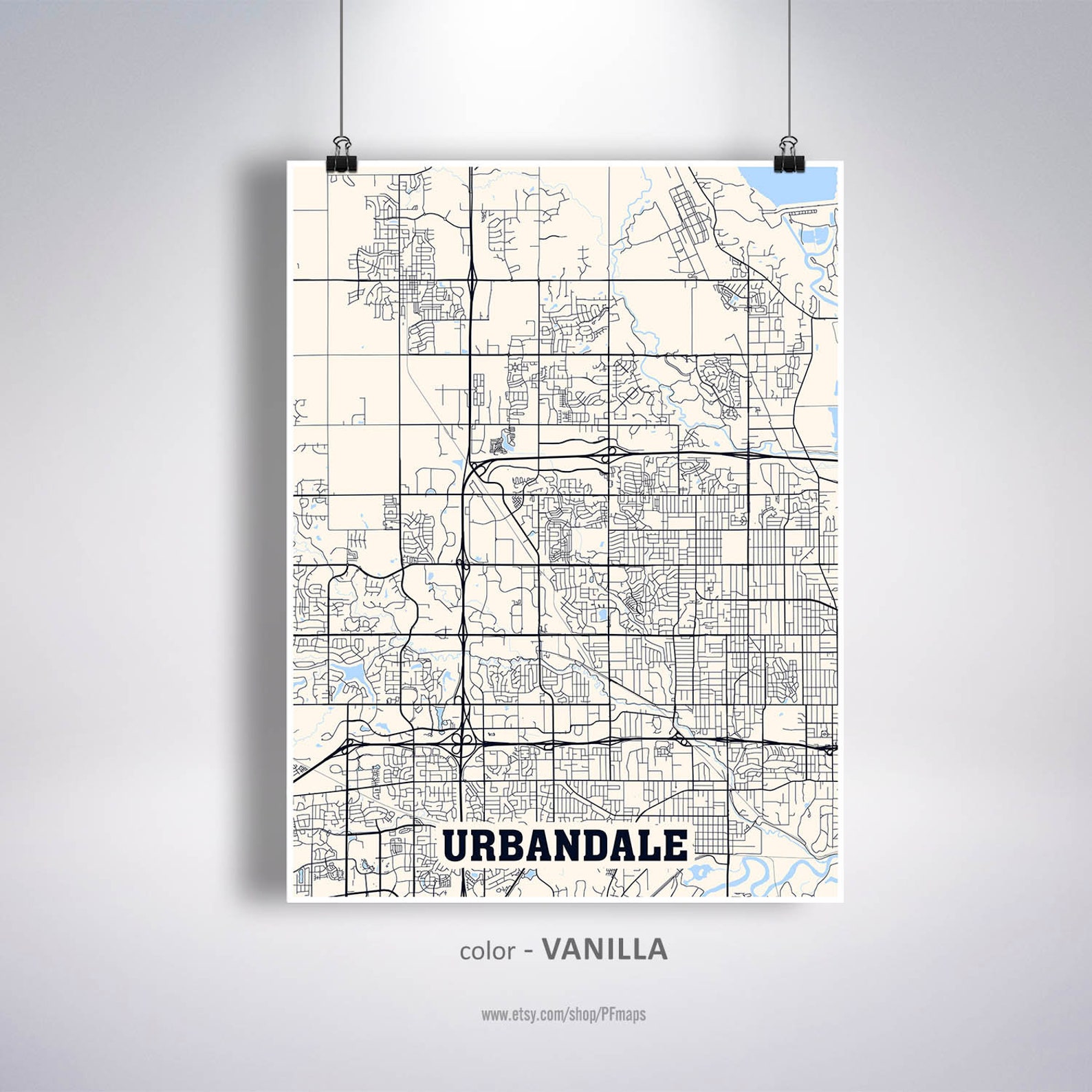 Urbandale Map Print Urbandale City Map Iowa IA USA Map Etsy